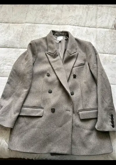 Blazer gris doble botonadura H&M para mujer - miniatura 1