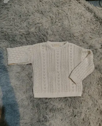Suéter de punto blanco para niña Tribu - miniatura 1