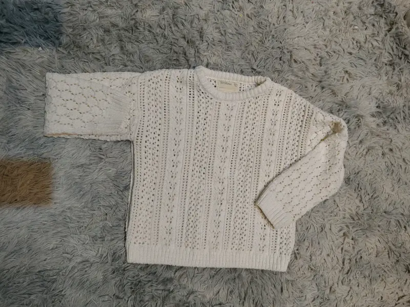 Suéter de punto blanco para niña Tribu - 3