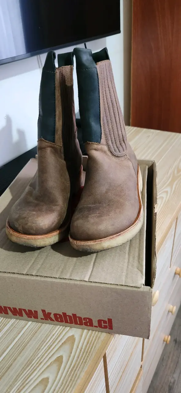 Botas de cuero marrón para hombre Kebba - 1