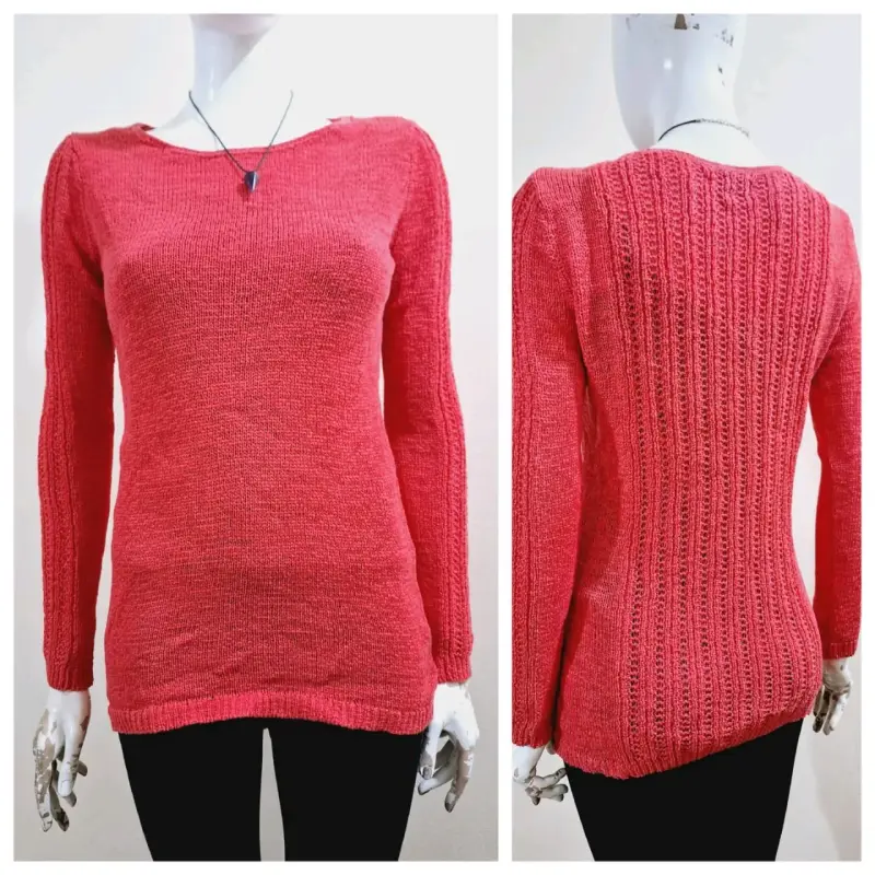 Suéter de punto rojo para mujer