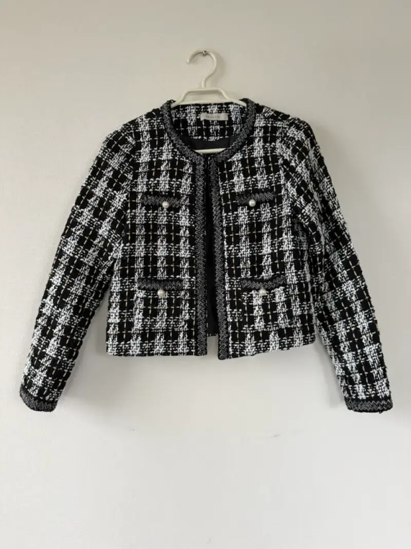 Chaqueta de tweed en blanco y negro Privilege - 1