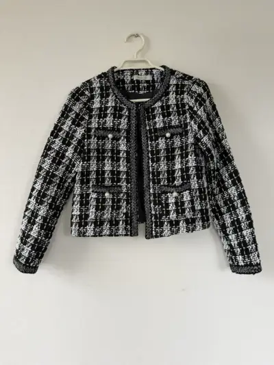 Chaqueta de tweed en blanco y negro Privilege - miniatura 1