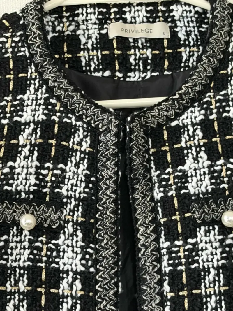 Chaqueta de tweed en blanco y negro Privilege - 3