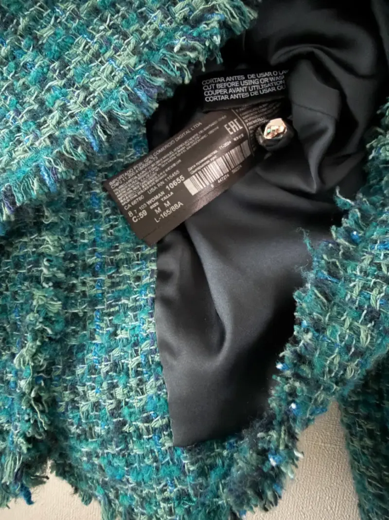 Chaqueta de tweed turquesa Mango - 5