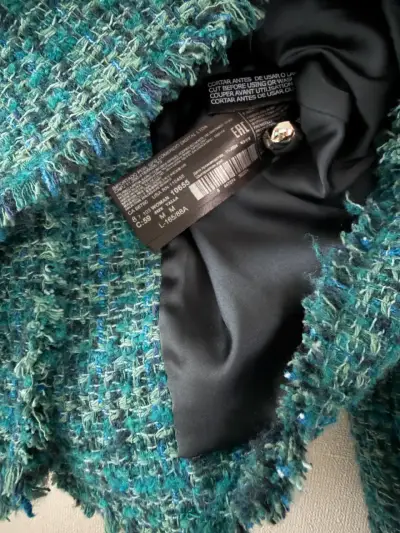 Chaqueta de tweed turquesa Mango - miniatura 5