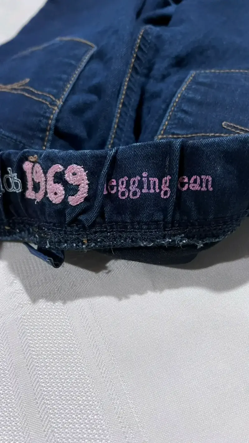 Dos leggings para niña talla 10 ecocuero y denim - 2