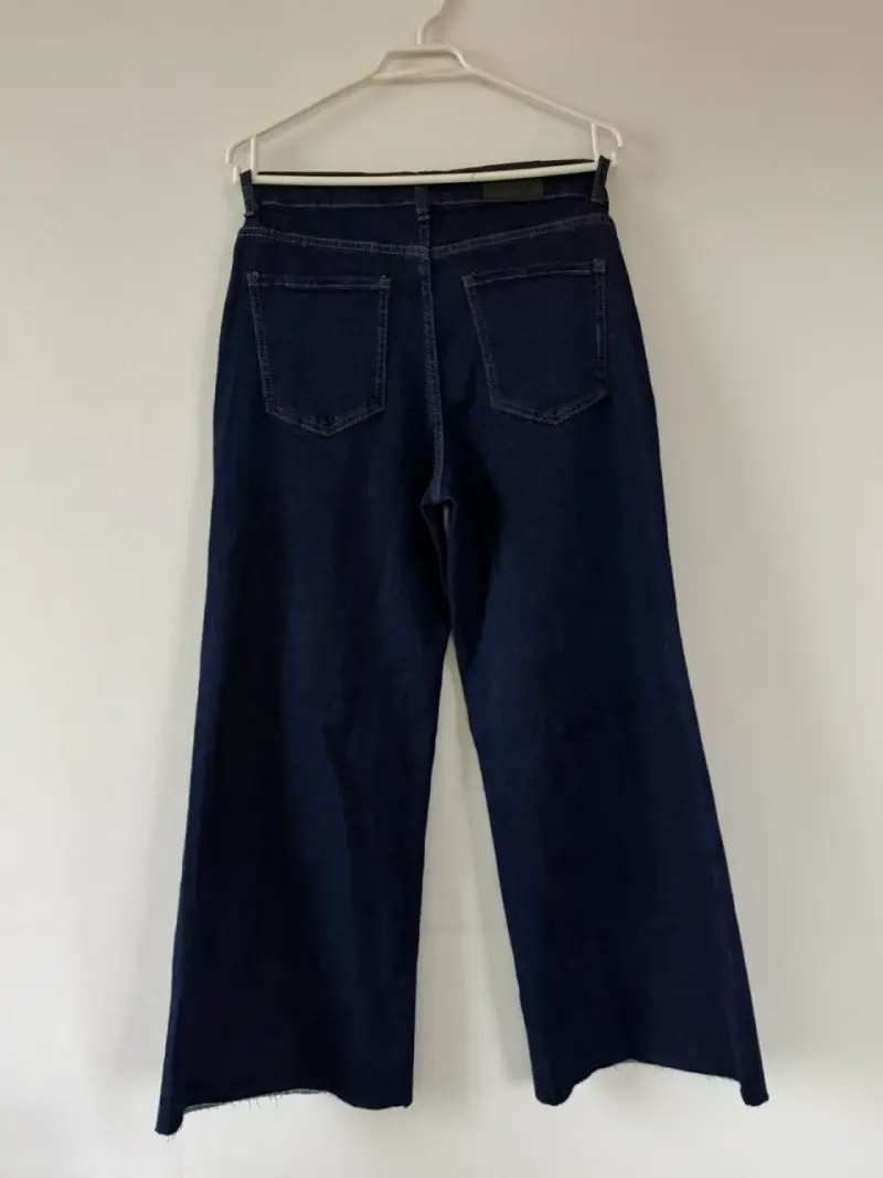 Jeans anchos azul oscuro para mujer - 4
