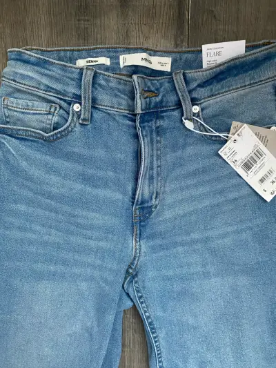 Jeans flare azul mango - miniatura 2
