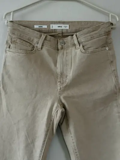 Jeans beige Mango Sienna para mujer - miniatura 2