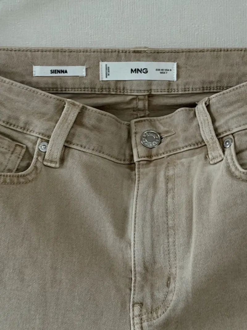 Jeans beige Mango Sienna para mujer - 3