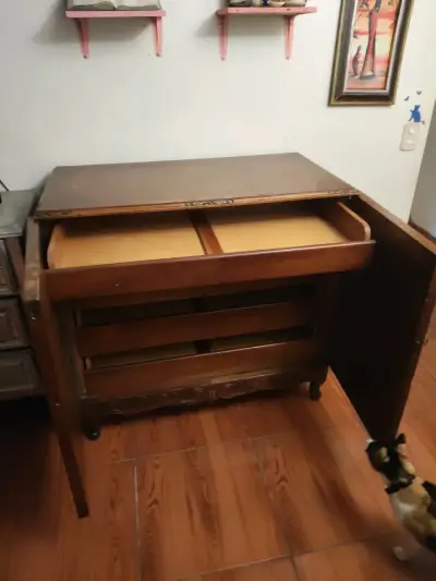 Mueble de madera con estantes y puertas - miniatura 6