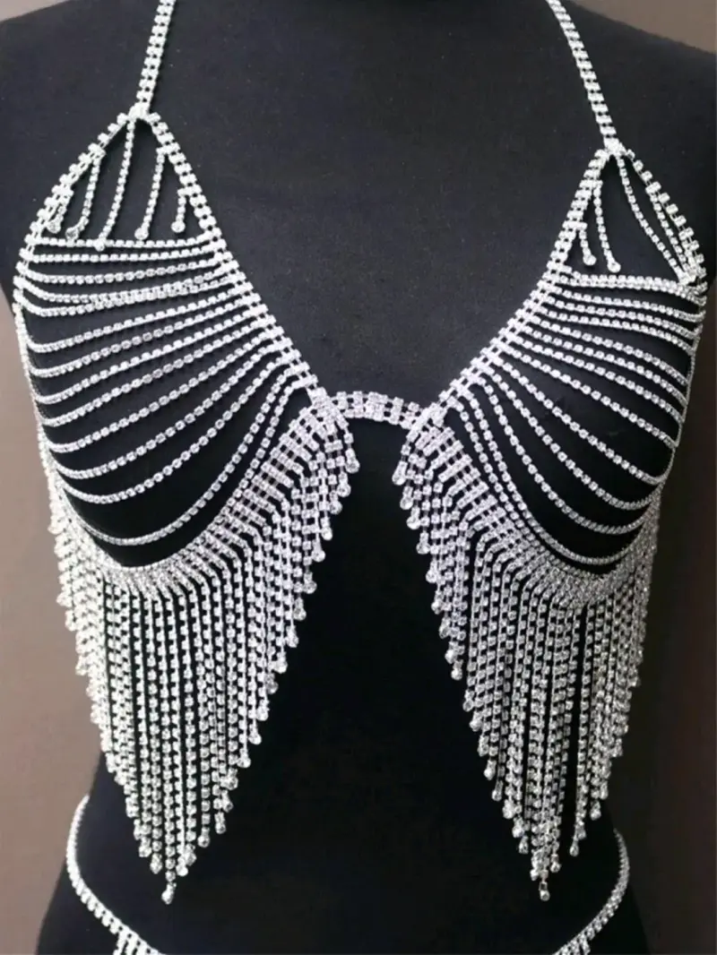 Top de fiesta con cadenas brillantes - 2