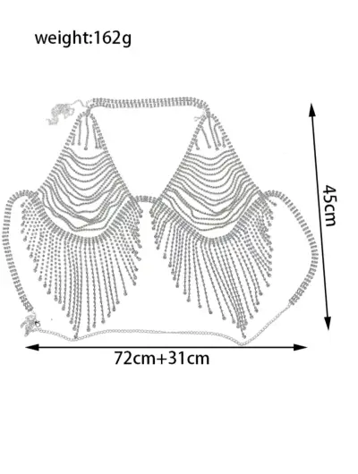 Top de fiesta con cadenas brillantes - miniatura 3
