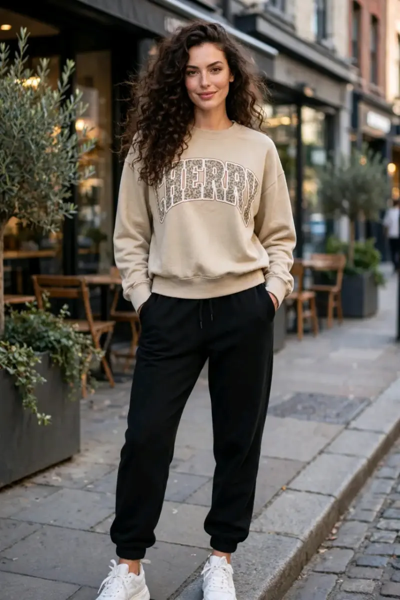 Polerón beige con estampado 'Merry' - 2