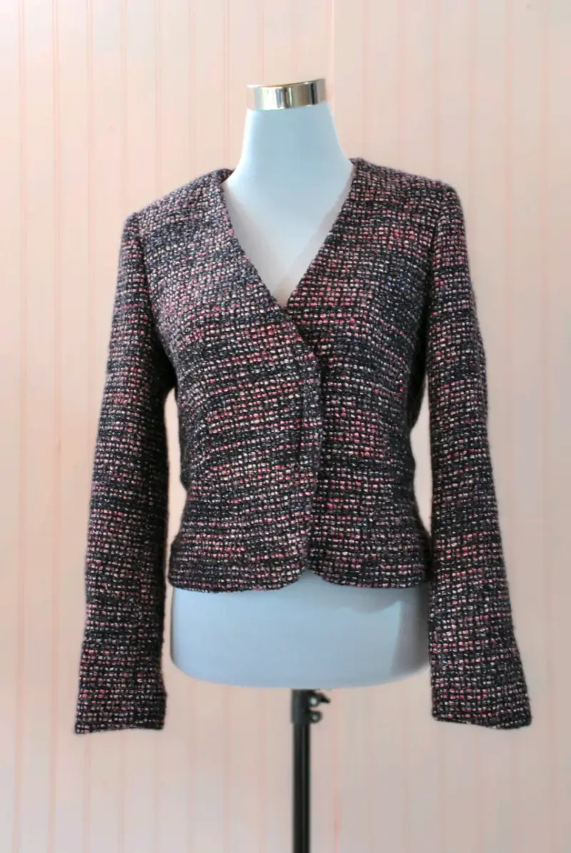 Chaqueta de tweed para mujer en tonos oscuros