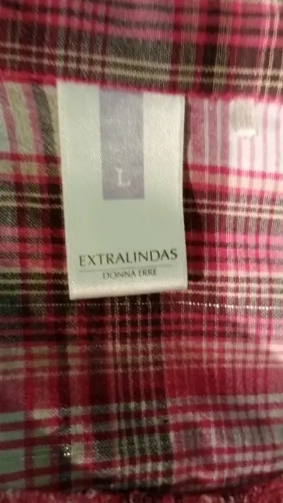 Camisa a cuadros rosa para mujer talla L - miniatura 2