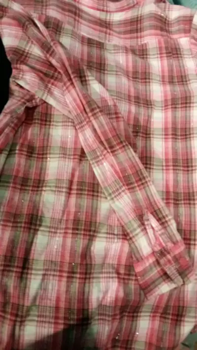 Camisa a cuadros rosa para mujer talla L - miniatura 5