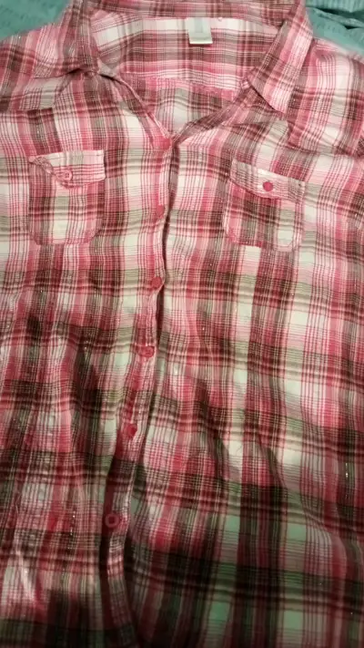 Camisa a cuadros rosa para mujer talla L - miniatura 6