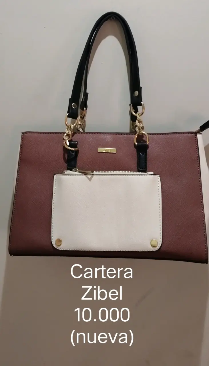 Cartera Zibel bicolor nueva