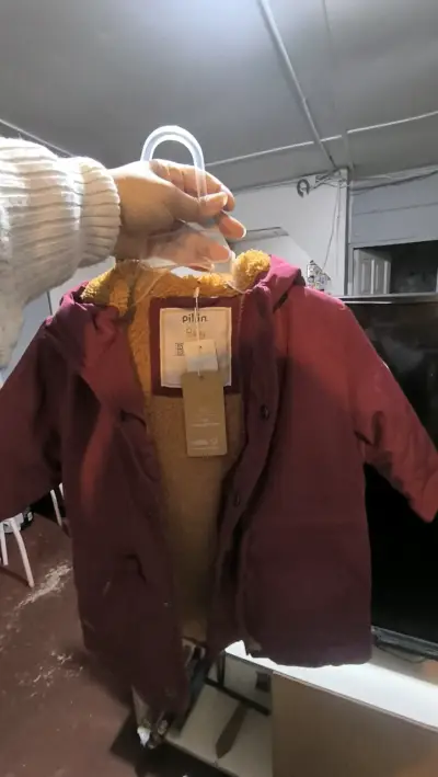Chaqueta de bebé burdeos con forro térmico Pilim - miniatura 2