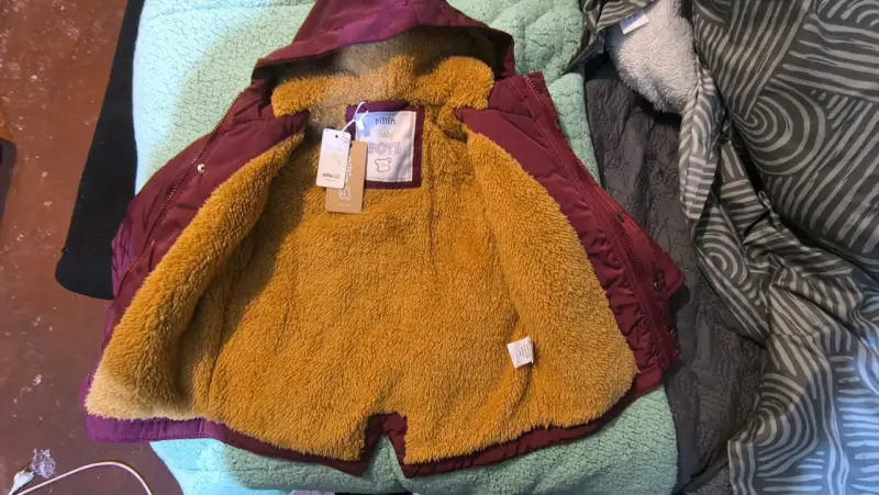 Chaqueta de bebé burdeos con forro térmico Pilim - 3