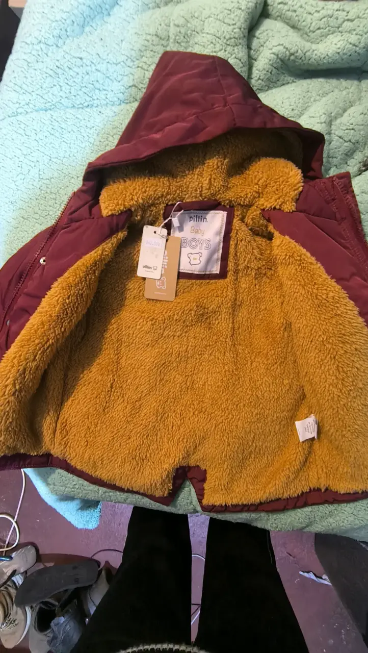 Chaqueta de bebé burdeos con forro térmico Pilim - 5