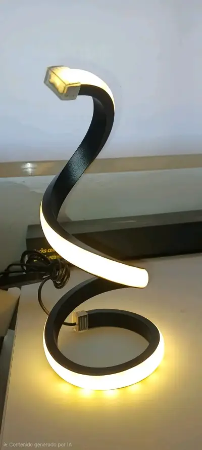 Lámpara de mesa LED en espiral con luz suave - miniatura 2