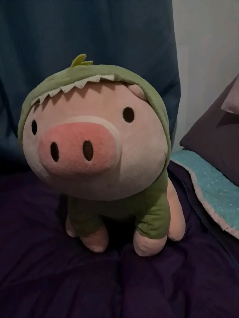 Peluche chanchito disfraz dinosaurio - 1