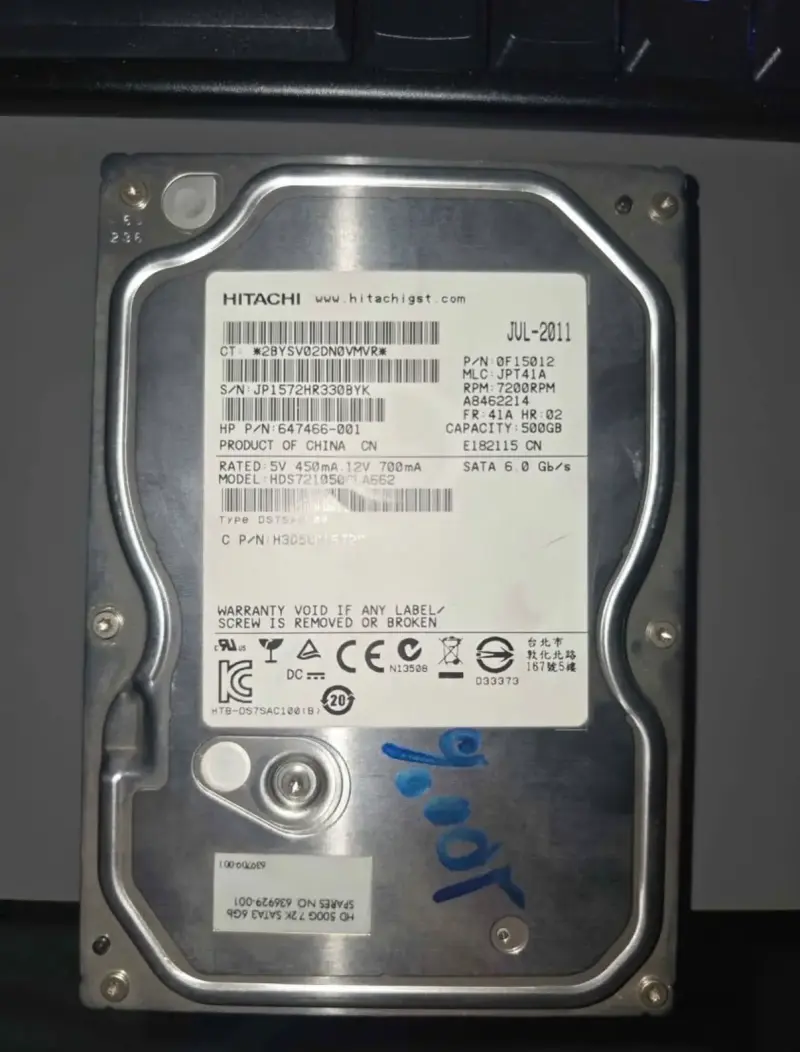 Disco Duro Hitachi 500GB SATA 7200RPM - 1