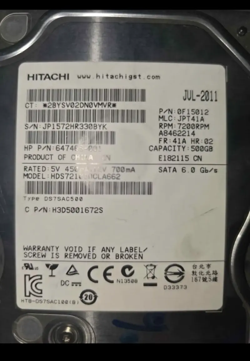 Disco Duro Hitachi 500GB SATA 7200RPM - 2