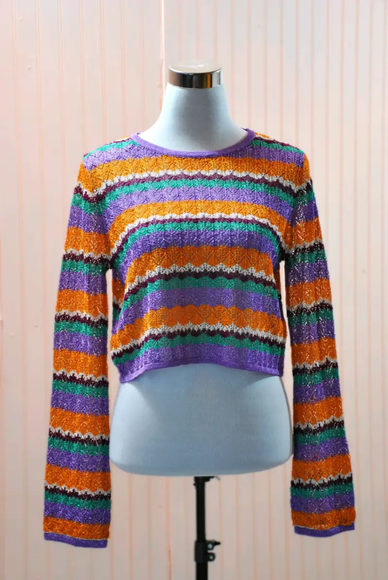 Suéter de rayas multicolor para mujer