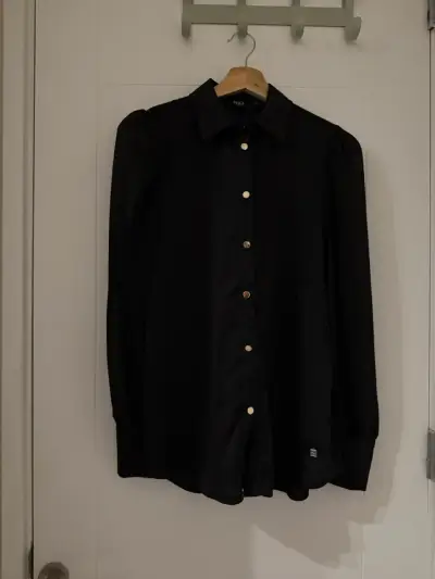 Blusa Negra Manga Larga Mujer Fbo italy - miniatura 1