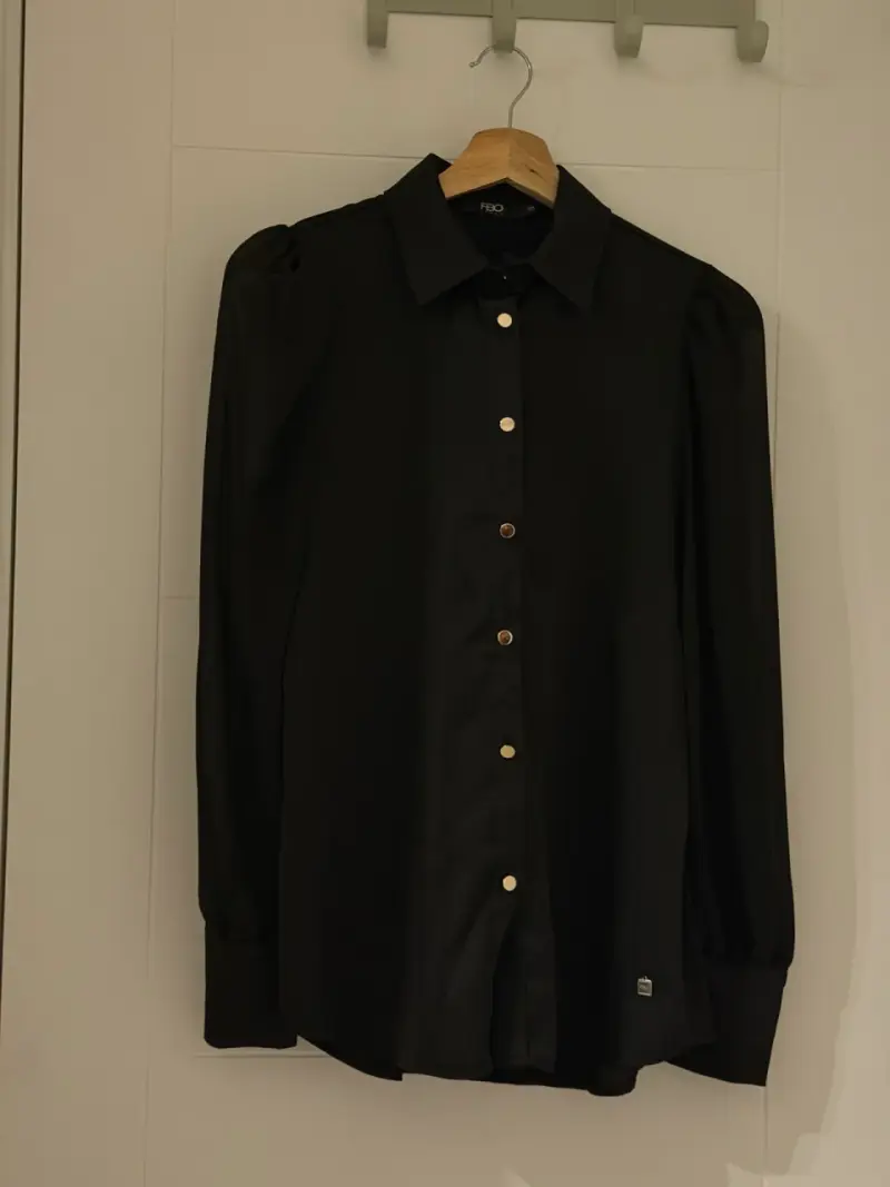 Blusa Negra Manga Larga Mujer Fbo italy - 3