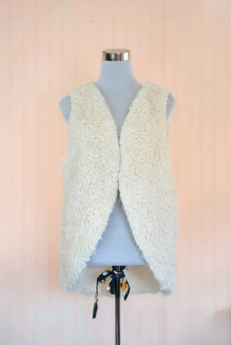 Chaleco de Peluche Blanco para Mujer