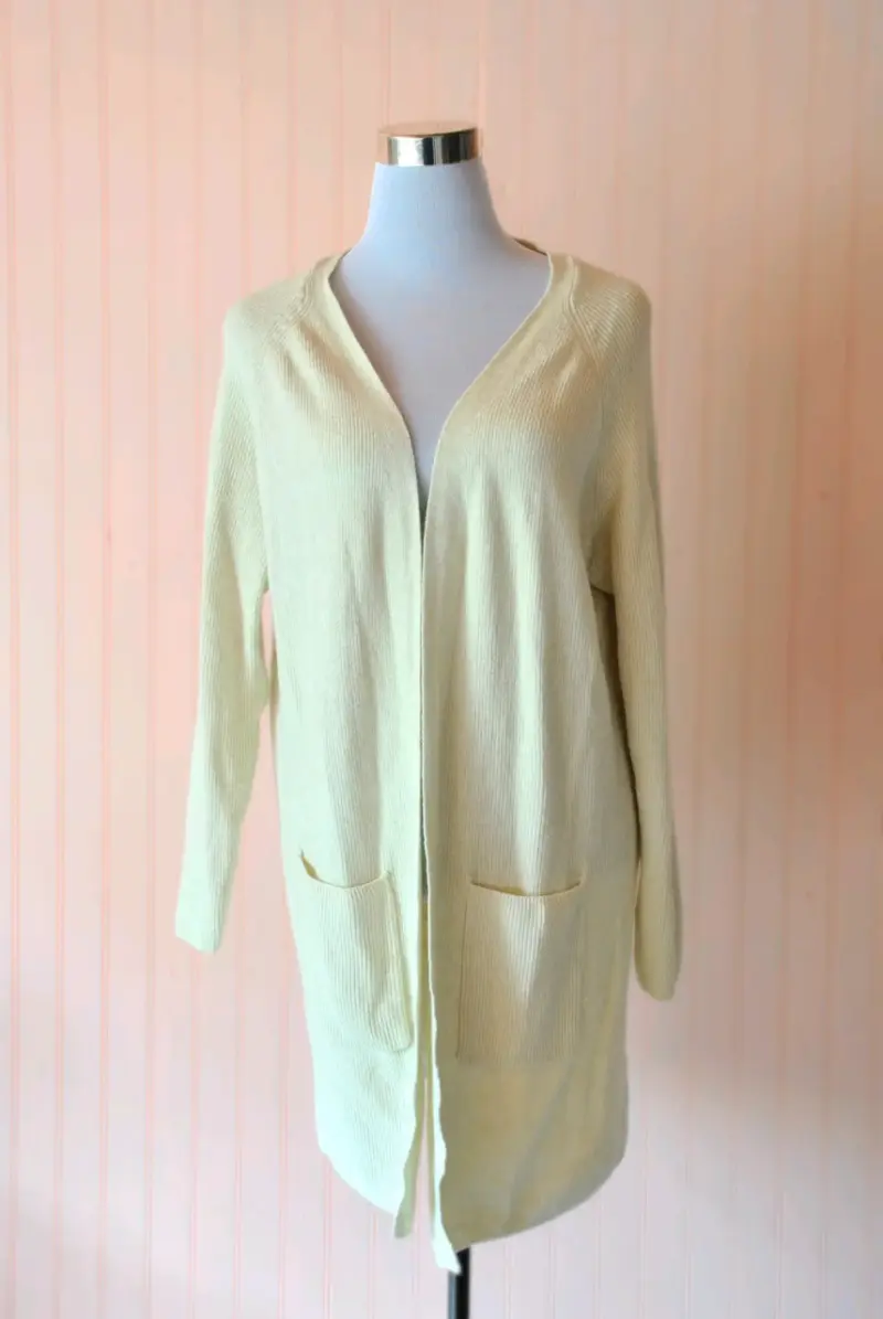 Cárdigan largo beige para mujer