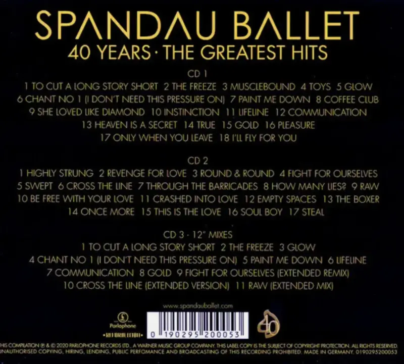 CD Spandau Ballet 40 Years: 3CD The Greatest Hits - 2