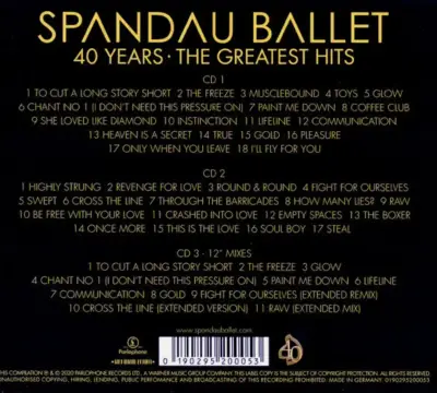 CD Spandau Ballet 40 Years: 3CD The Greatest Hits - miniatura 2