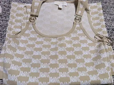 Vestido sin mangas Michael Kors beige burdeos - miniatura 3