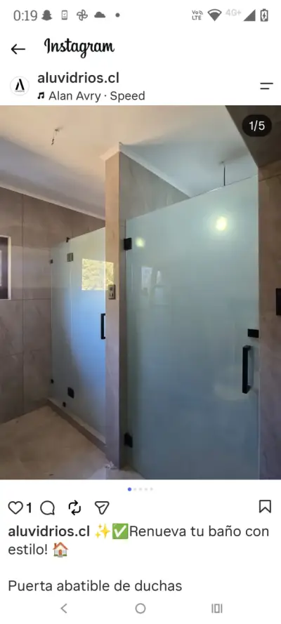 Puerta de vidrio abatible para ducha - miniatura 3