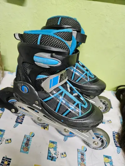 Patines en línea Rider Velocidad negros y azules - miniatura 3