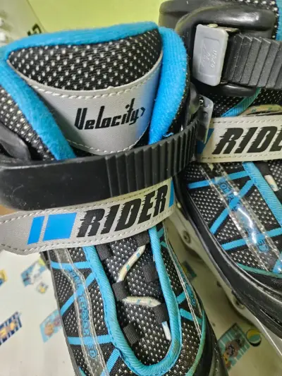Patines en línea Rider Velocidad negros y azules - miniatura 4