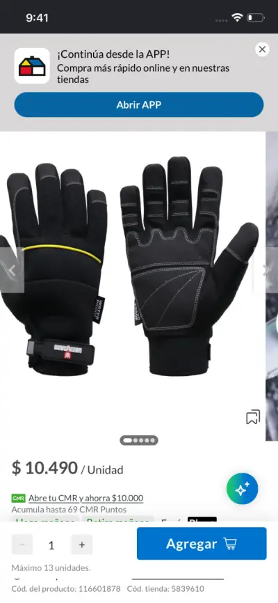 Guantes impermeables negros Ubermann - miniatura 1
