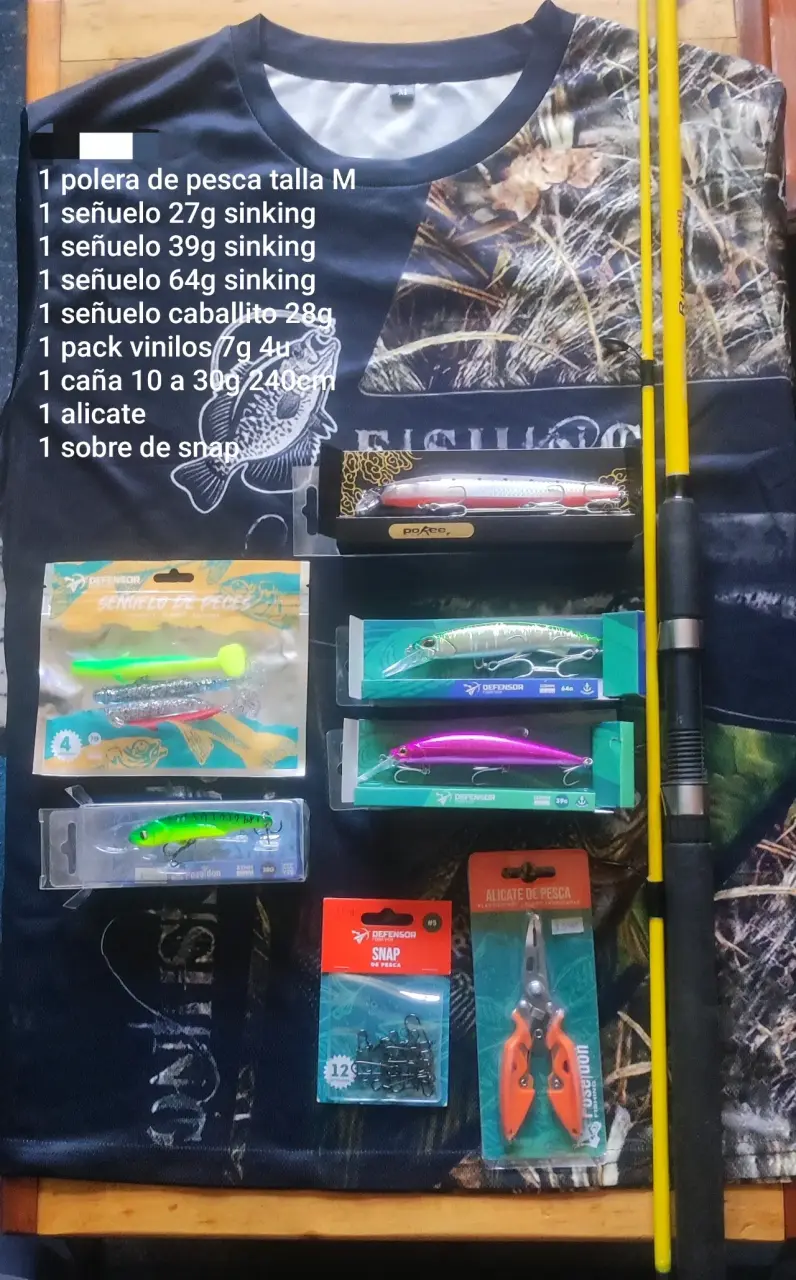 Kit de pesca completo con caña y señuelos