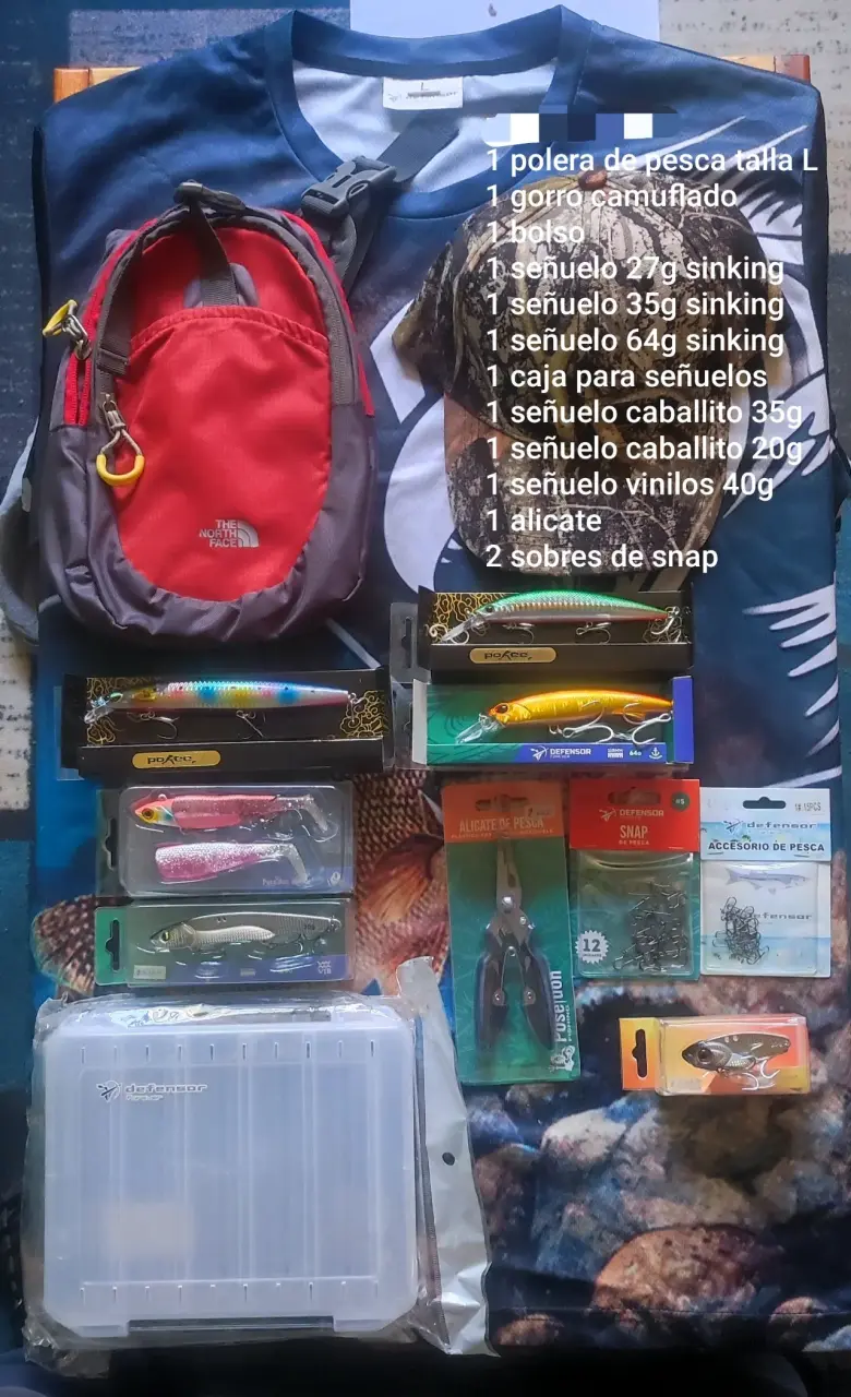 Kit de pesca con polera y accesorios