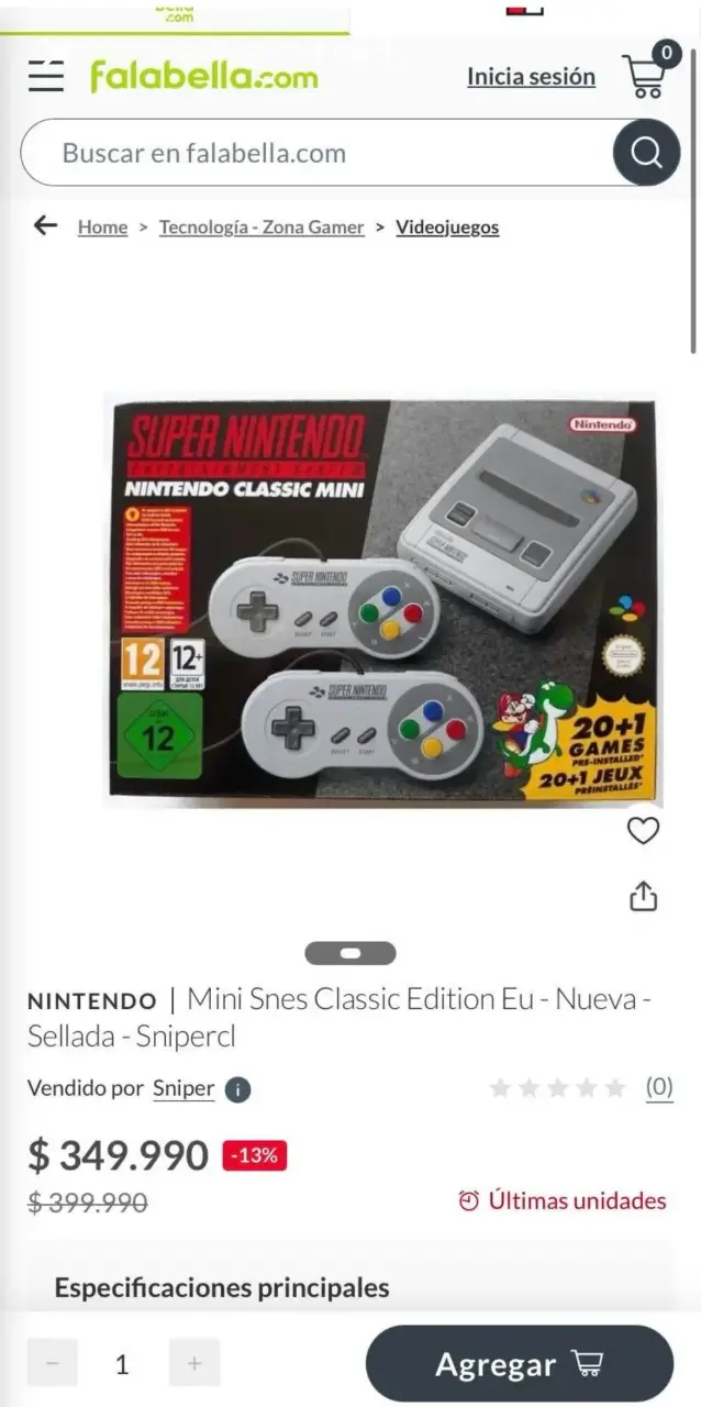 Consola Súper Nintendo retro - 2