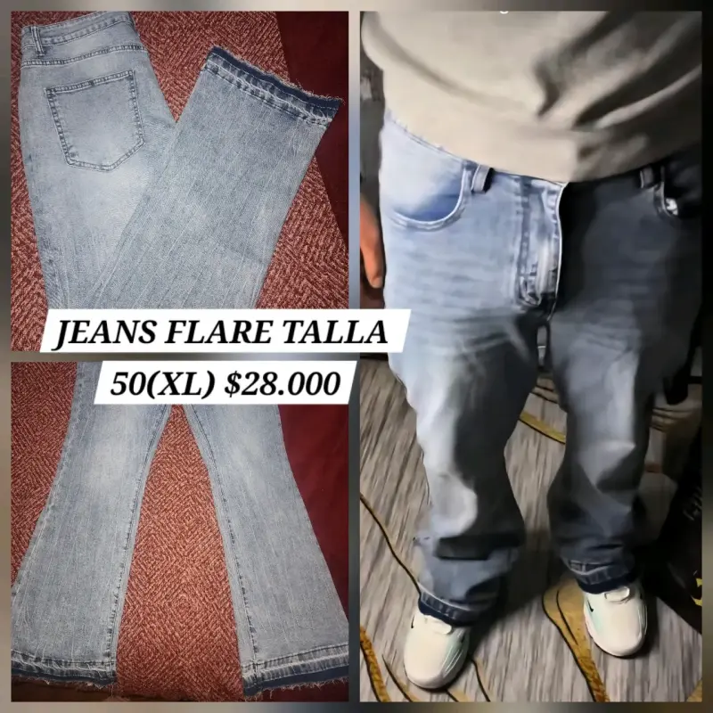 Jeans flare azul talla XL - 2