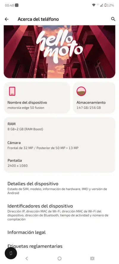 Smartphone Motorola Edge 50 Fusion 256GB - miniatura 1