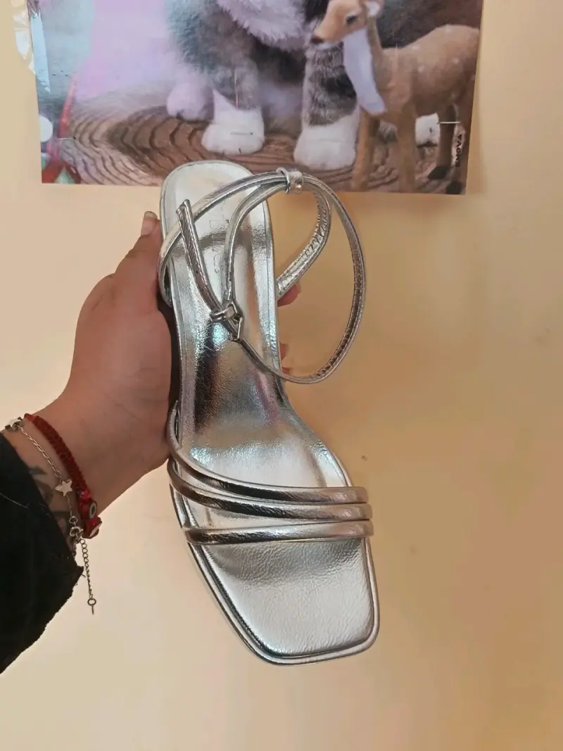 Sandalias de Tacón Plata para Mujer - 3