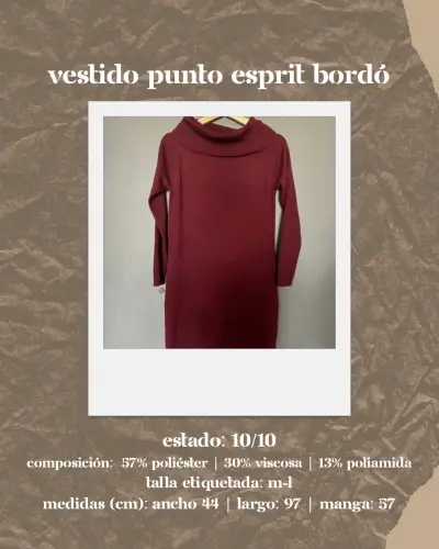 Vestido punto Esprit bordó talla M-L - miniatura 1